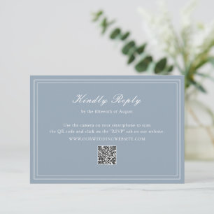 Cartão RSVP Florence Dusty Blue Elegant Wedding