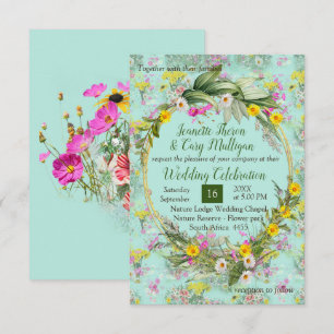 Cartão RSVP Flores Clássicas Retro Meadow