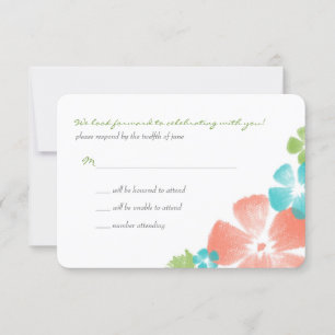 Cartão RSVP Flores de Aquarela de Vários LimõesRSVP de Casamen