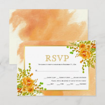 Flores de aquarela laranja casamento outono floral