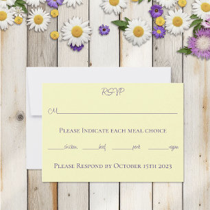 Cartão RSVP Flores de Lavanda de mamangabas amarelas