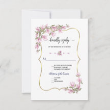 Flores de Magnólia em Aquarela Desabrocham Boda Do