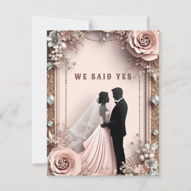 Cartão RSVP 🌸 Flores de Pêssego Casamento de Primavera ✨ (Frente)