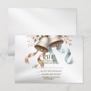 Cartão RSVP Flores para casamentos Belts Azuis Rosa Bonitos Be