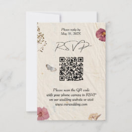 Cartão RSVP Flores Presas De Casamento De chique