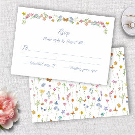 Cartão RSVP Flores Silvestres Caprichosas