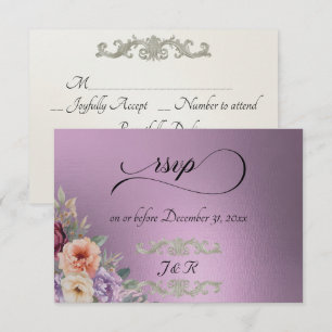 Cartão RSVP Flores Silvestres de Primavera em Aquarela - Lavan