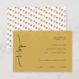 Cartão RSVP Flores Silvestres Românticas Elegantes Terracota