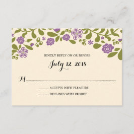 Cartão RSVP Flores silvestres | VP de Casamento