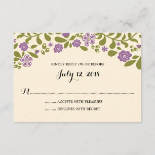 Cartão RSVP Flores silvestres VP de Casamento