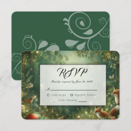 Cartão RSVP Floresta Encantada Esmeralda Verde