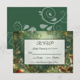 Cartão RSVP Floresta Encantada Esmeralda Verde