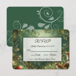 Cartão RSVP Floresta Encantada Esmeralda Verde