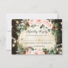 Cartão RSVP Floresta Encantada Russa Esmagando Quinceañera Flo
