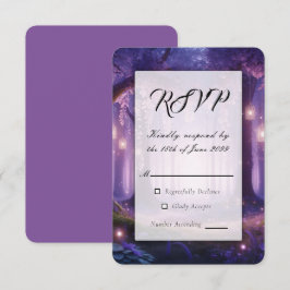 Cartão RSVP Floresta Encantada Violeta à Meia-Noite
