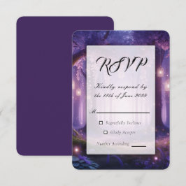 Cartão RSVP Floresta Encantada Violeta à Meia-Noite