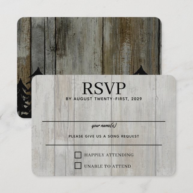 Cartão RSVP Floresta Negra Russa (Frente/Verso)