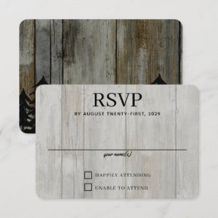 Cartão RSVP Floresta Negra Rústica