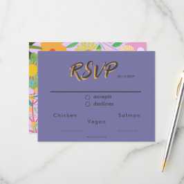 Cartão RSVP Flower Wedding