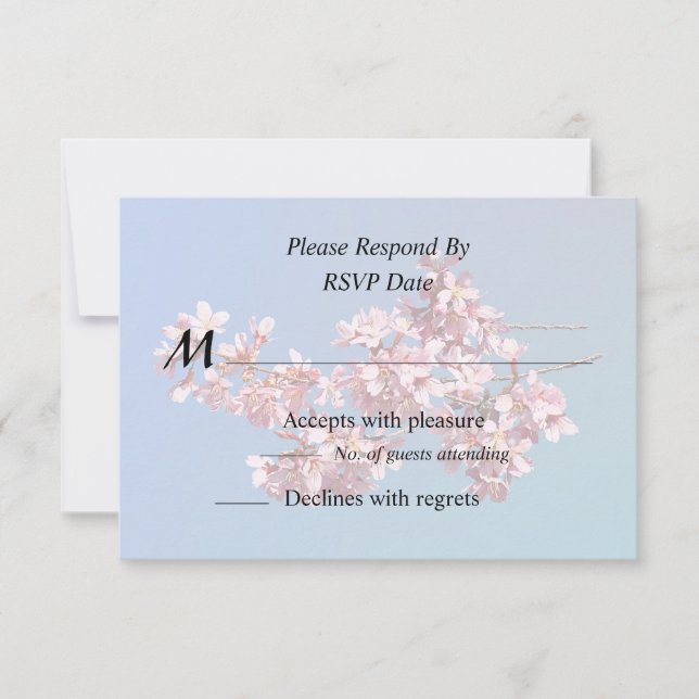 Cartão RSVP Flowering Cherry Branch in Sunshine (Frente)