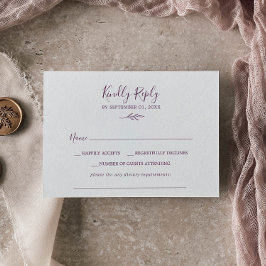 Cartão RSVP Folha mínima | Requisito alimentar de beringelas