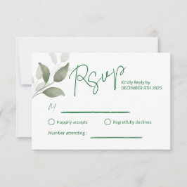 Cartão RSVP Folha simples