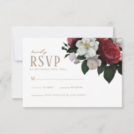 Cartão RSVP Folhagem floral de aquarela Casamento outono