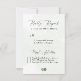 Cartão RSVP Folhas de Eucalyptus Modernas em Aquarela