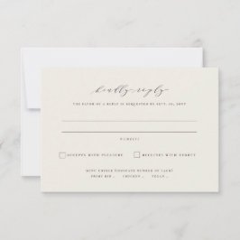 Cartão RSVP Folhas no outono simples pluma