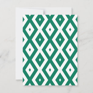 Cartão RSVP Forest green and white diamond pattern