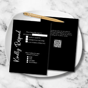 Cartão RSVP Formal de Casamento de Script Negrito Elegante Bra