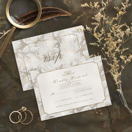 Cartão RSVP Formal Paisley Champagne ID767