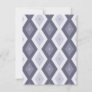 Cartão RSVP Formas de diamante de cinza azul