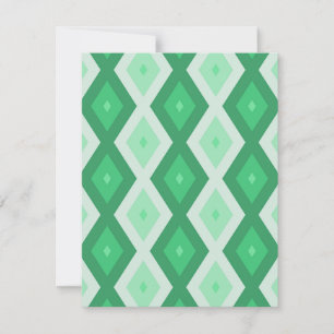 Cartão RSVP Formas de diamante verde