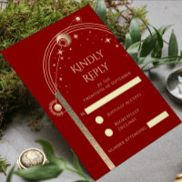 Formas de Lua Vermelha Celestial Dourada Sun Casad