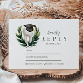 Cartão RSVP Formatura Odontologia Louro Elegante
