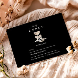 Cartão RSVP Formatura Pérola Coquete Elegante