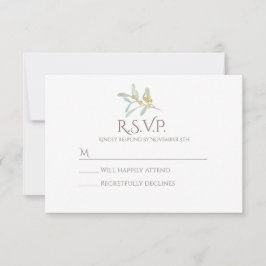 Cartão RSVP Fosco MistletoCasamento no inverno