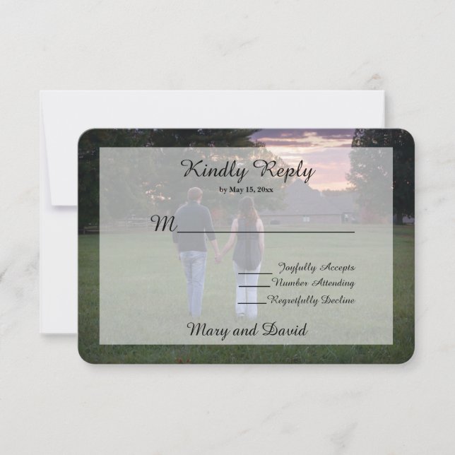 Cartão RSVP Foto de casamento (Frente)
