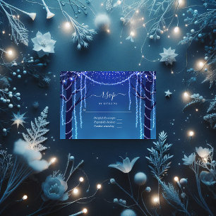 Cartão RSVP Foto De Casamento De Luzes De Fada De Floresta Enc