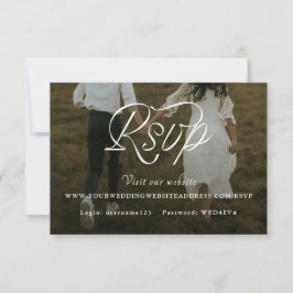 Cartão RSVP Fotografia de Casamento Minimalista com Rascunho d