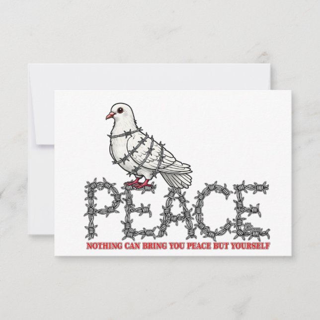 Cartão RSVP Freedom and peace (Frente)