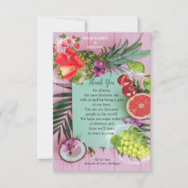 Cartão RSVP Frutas tropicais de água doce Obrigado