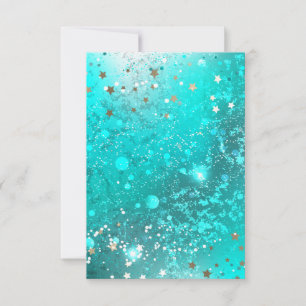 Cartão RSVP Fundo do Mint Turquoise Foil