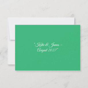 Cartão RSVP Fundo Verde de Casa - Design de Casamento