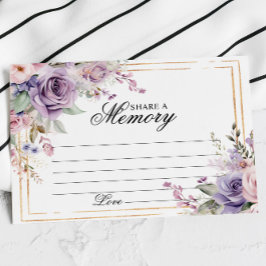 Cartão RSVP Funeral de Rosa de púrpura e pincel compartilha um