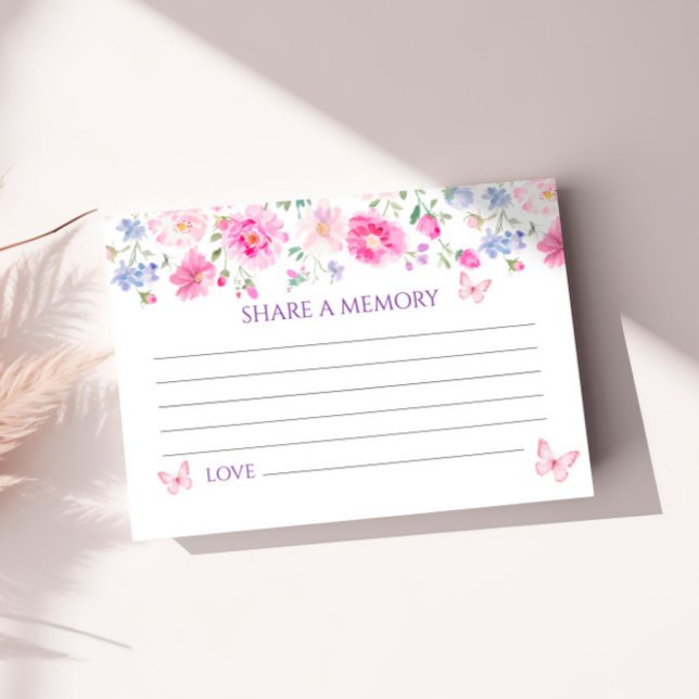 Cartão RSVP Funeral Roxo de Flores Selvagens Compartilha um Ca (Criador carregado)