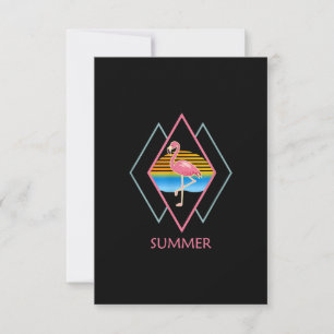 Cartão RSVP Funny Summer Flamingo Flamingo Lover Cute