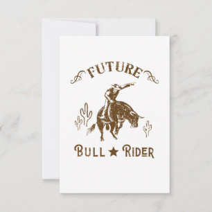 Cartão RSVP Future Bull Rider Cowboy Western Men