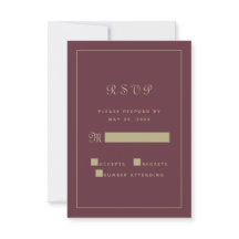 Gabinete de Casamento de Script Burgundy Dourado E